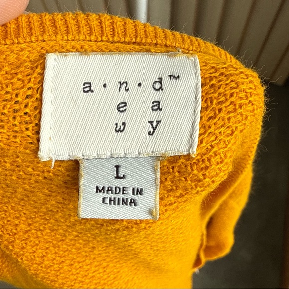 A New Day Mustard Yellow Button-Front Knit Cardigan – Size L - Picture 3 of 8